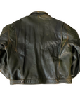 Olive Leather Bomber