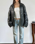 Oxy Leather Bomber