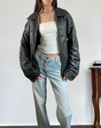 Oxy Leather Bomber