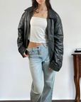 Oxy Leather Bomber