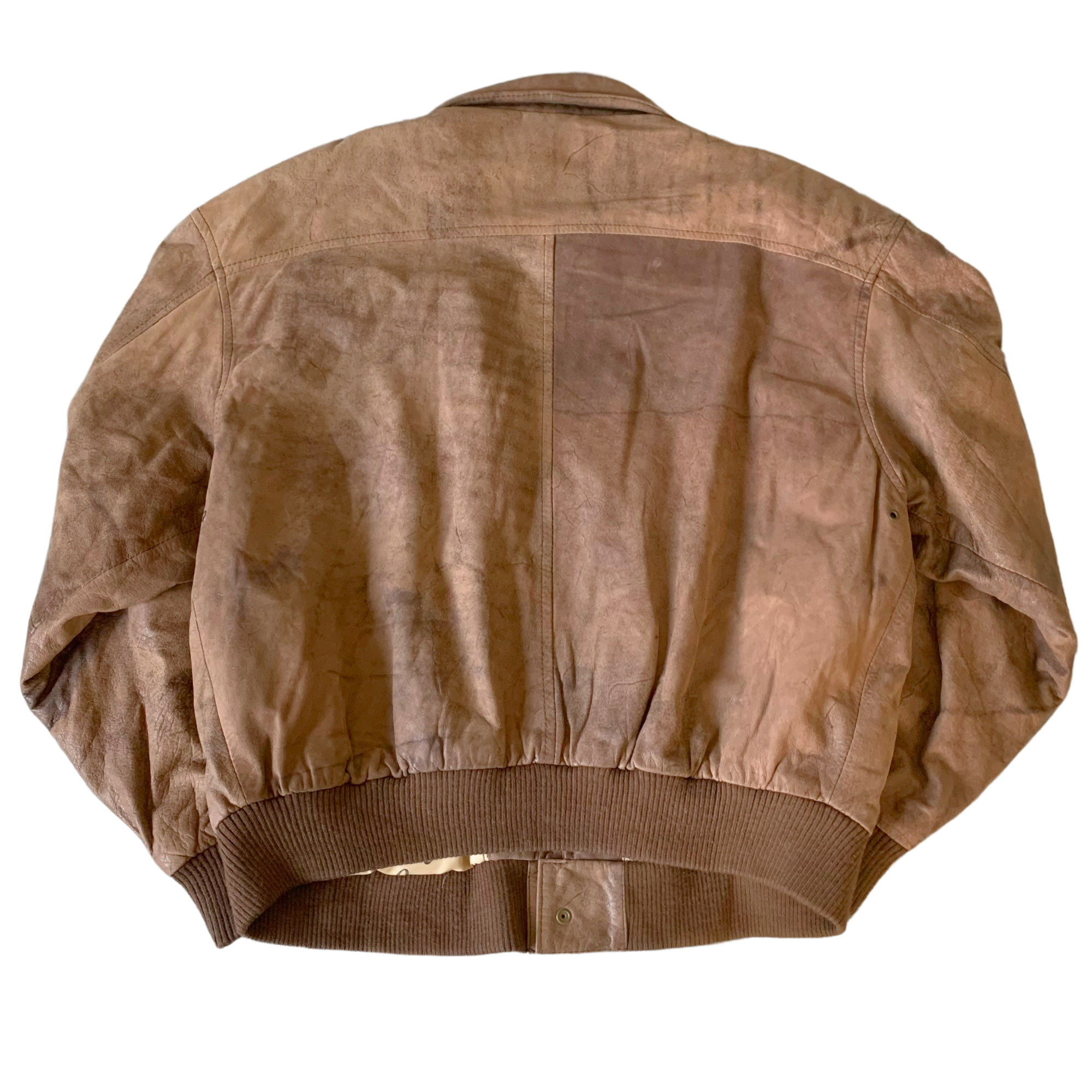 Peanut Leather Bomber