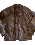 Espresso Leather Bomber