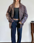 Billie Leather Bomber