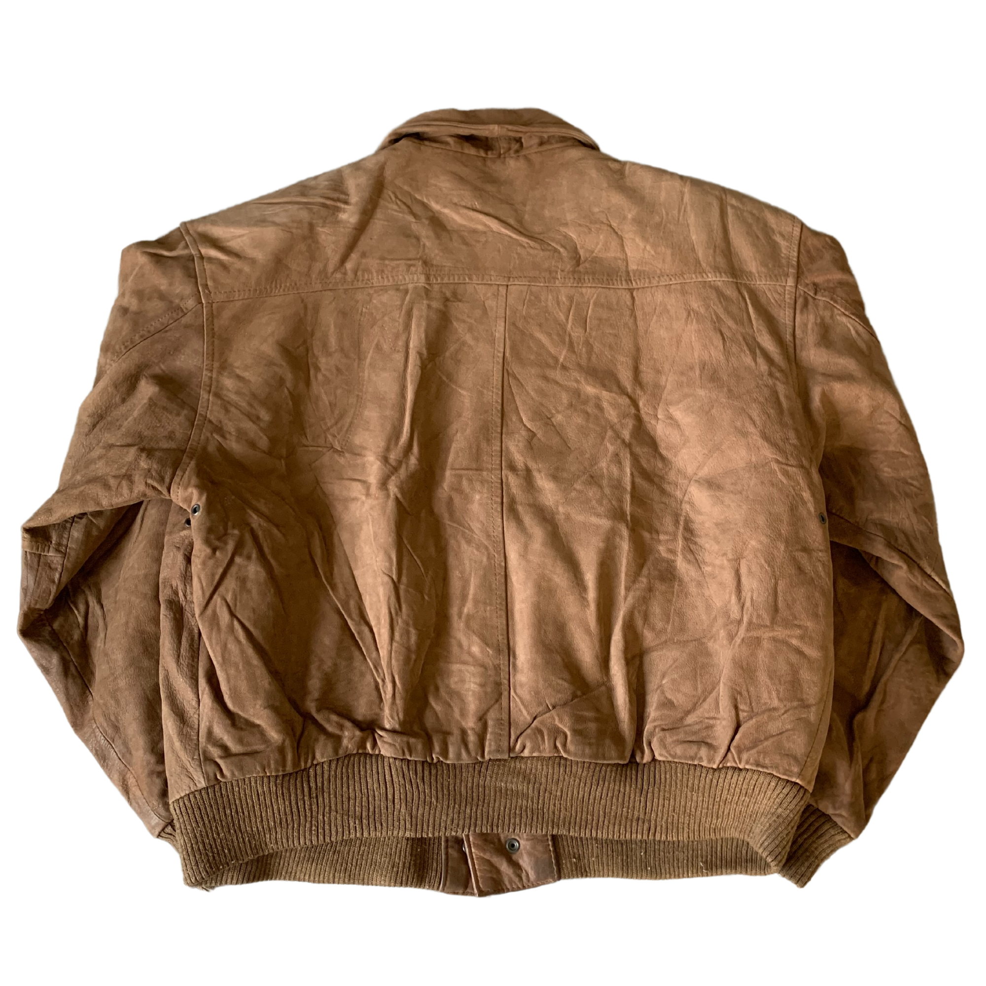 Tan Leather Bomber