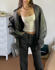 Ocean West Leather Bomber