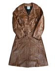 42" Brown Leather Trench