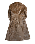 42" Brown Leather Trench