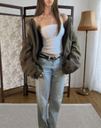 Grace Leather Bomber