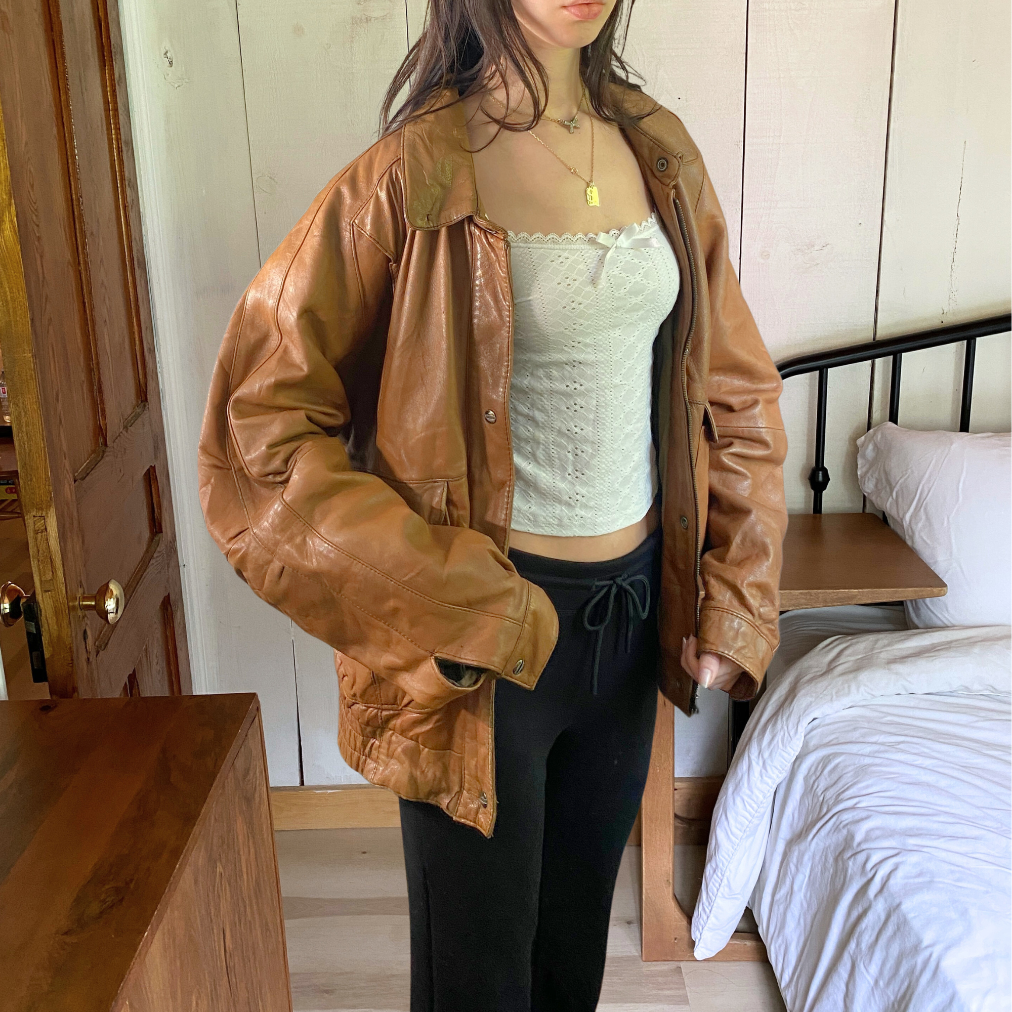 Mirage Leather Bomber