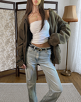 Grace Leather Bomber