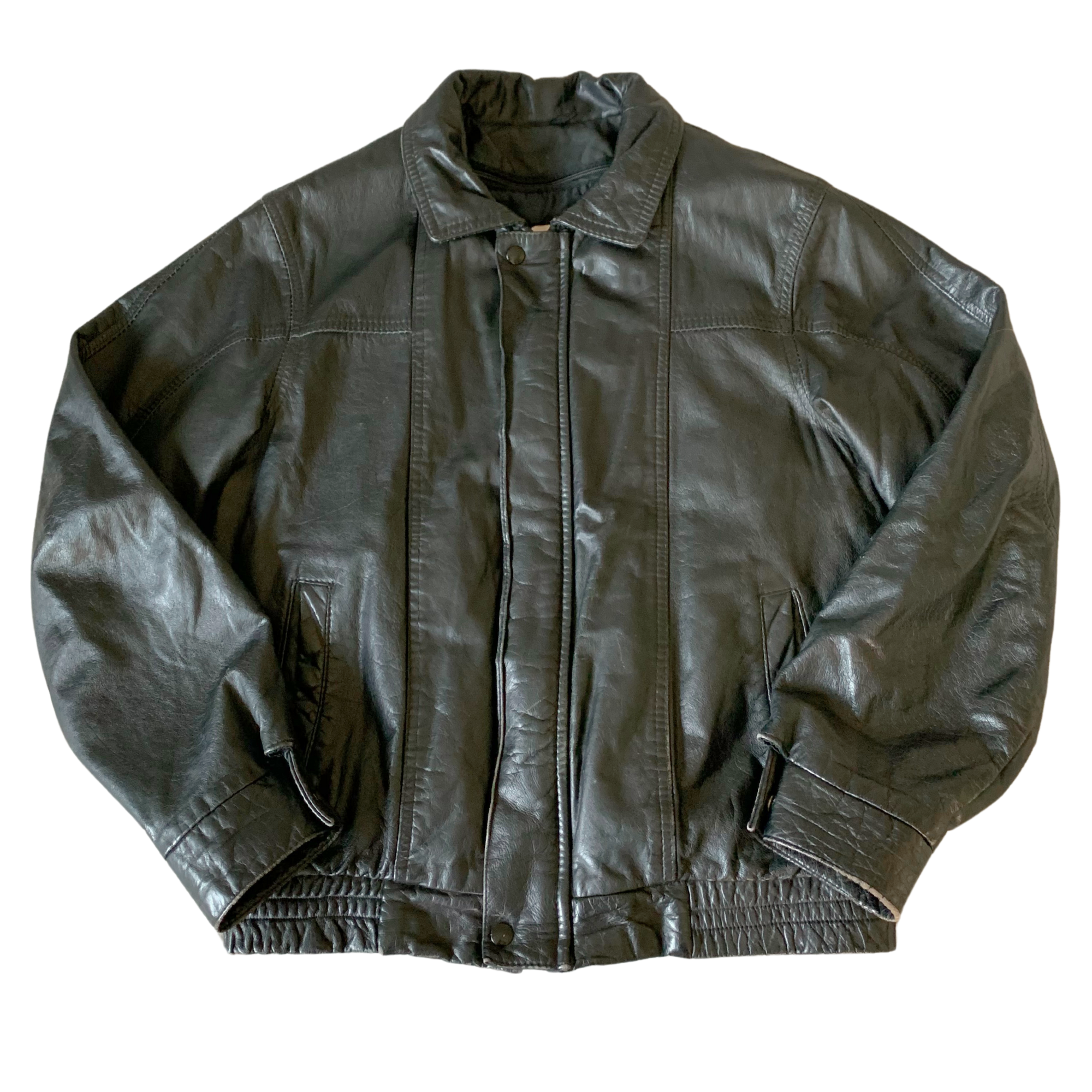 Rice Leather Bomber