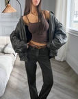 Molly Leather Bomber