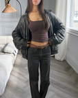 Molly Leather Bomber