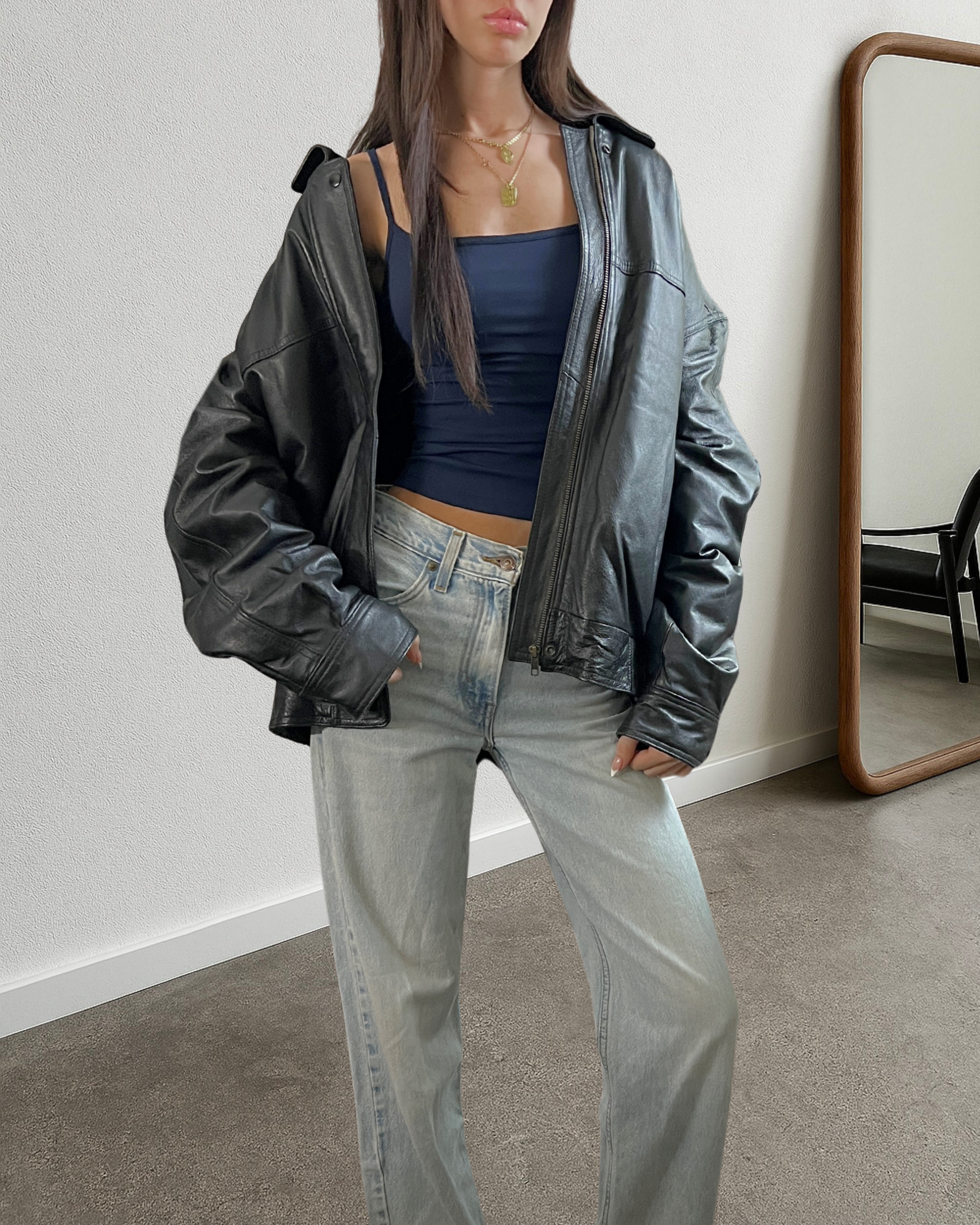 Holly Leather Bomber