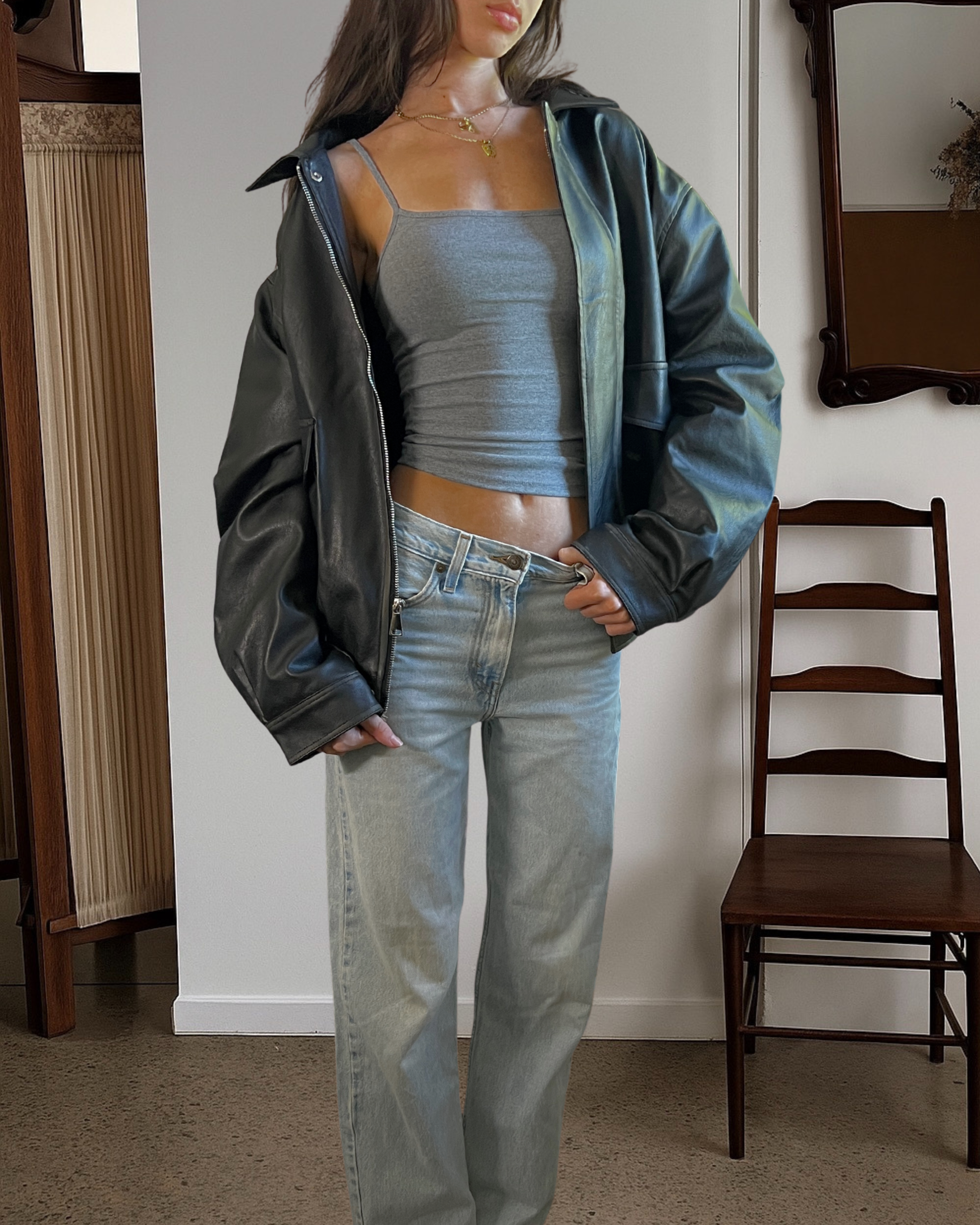 BRN Vegan Leather Bomber