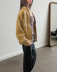 Sunny Leather Bomber