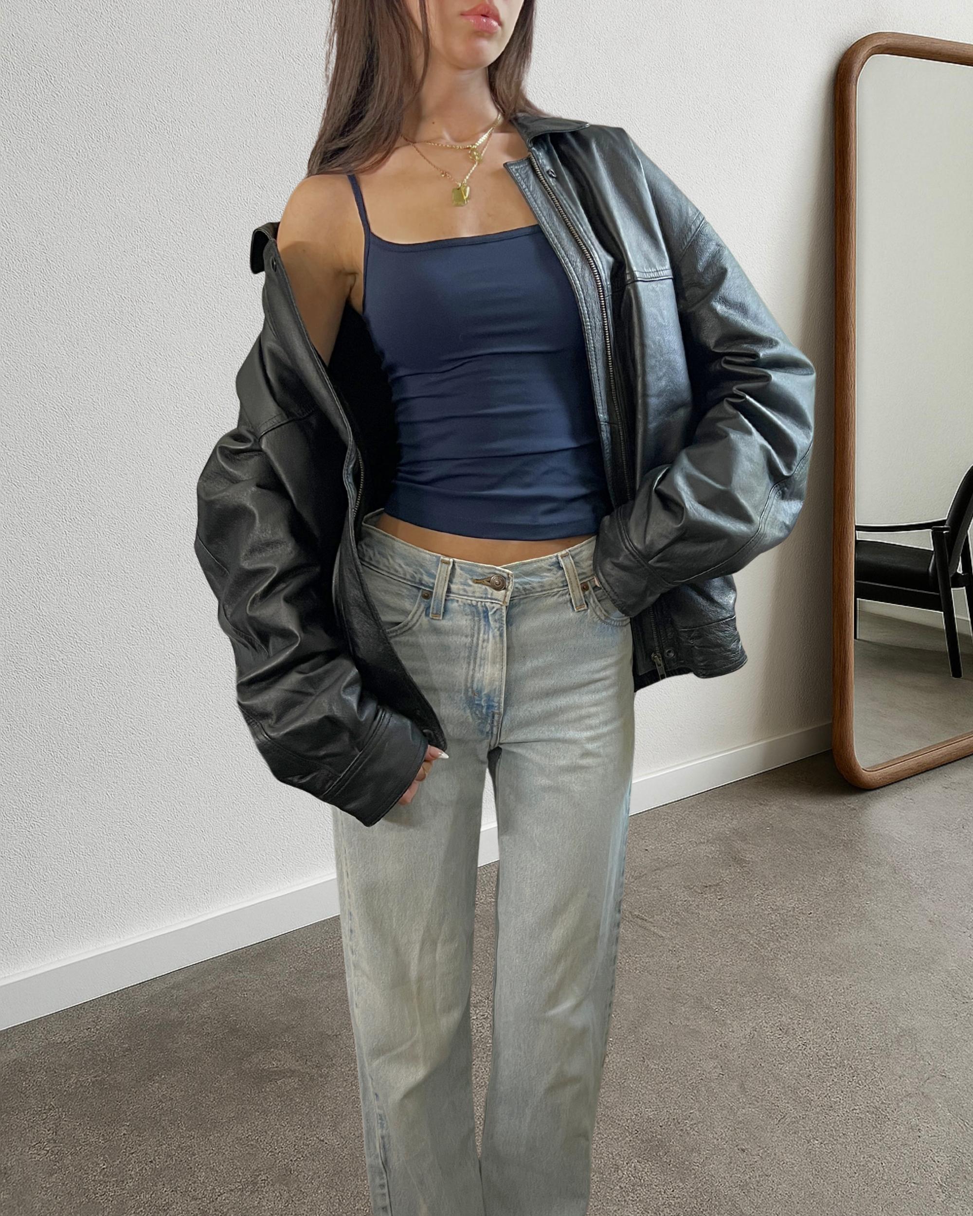 Holly Leather Bomber