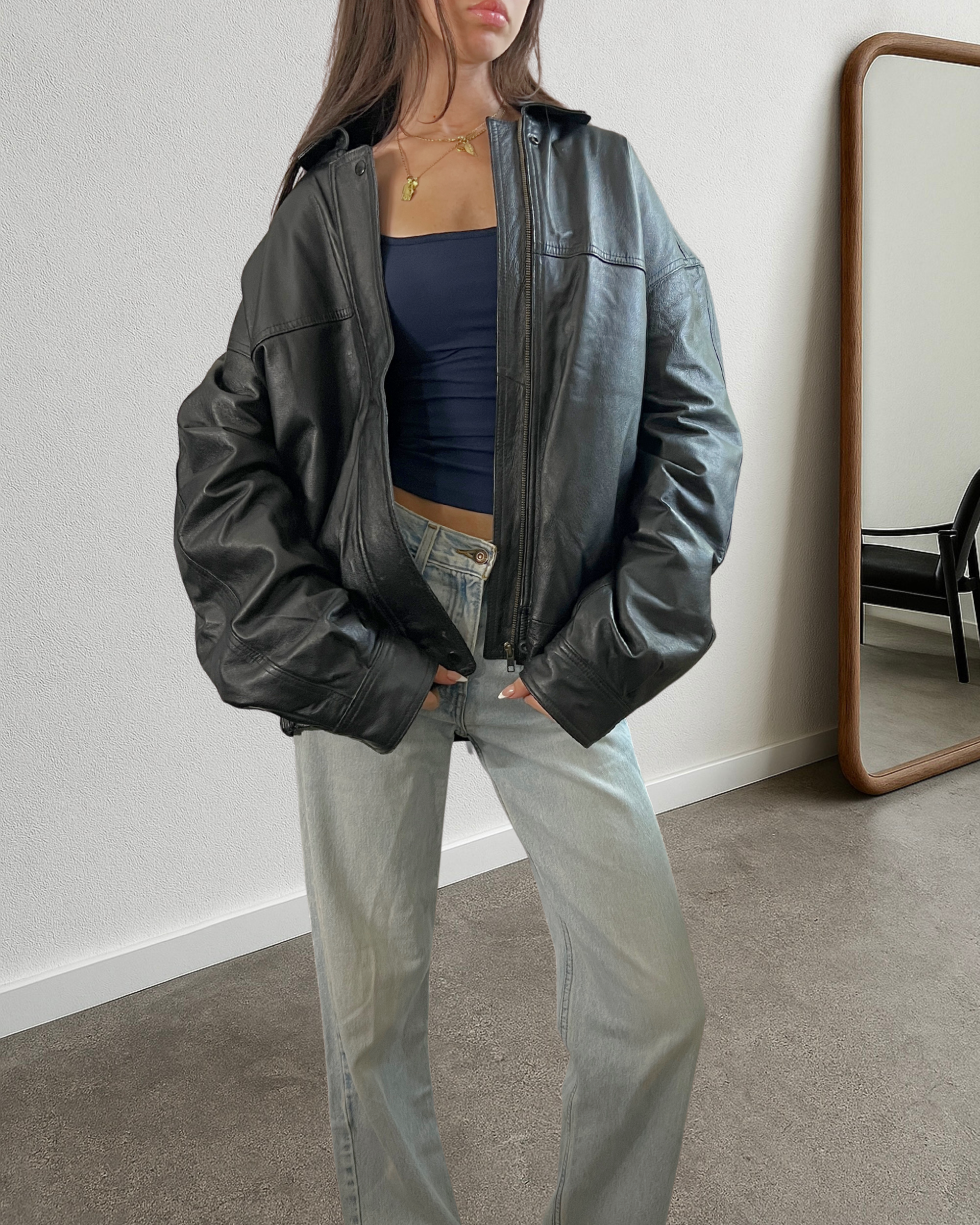 Holly Leather Bomber