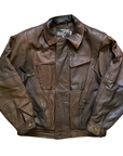 Sepia Leather Bomber