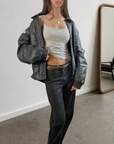 Holly Leather Bomber