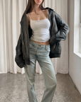 Gaia Leather Bomber