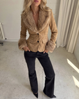 Lala Fur Trim Blazer