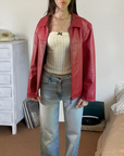 Red Claiborne Leather Jacket