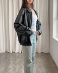 Sienna Leather Bomber