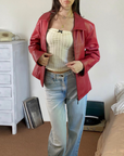 Red Claiborne Leather Jacket