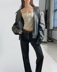 Oxy Leather Bomber