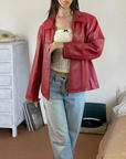 Red Claiborne Leather Jacket