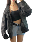 Oxy Leather Bomber