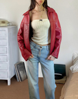 Red Claiborne Leather Jacket