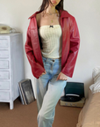 Red Claiborne Leather Jacket