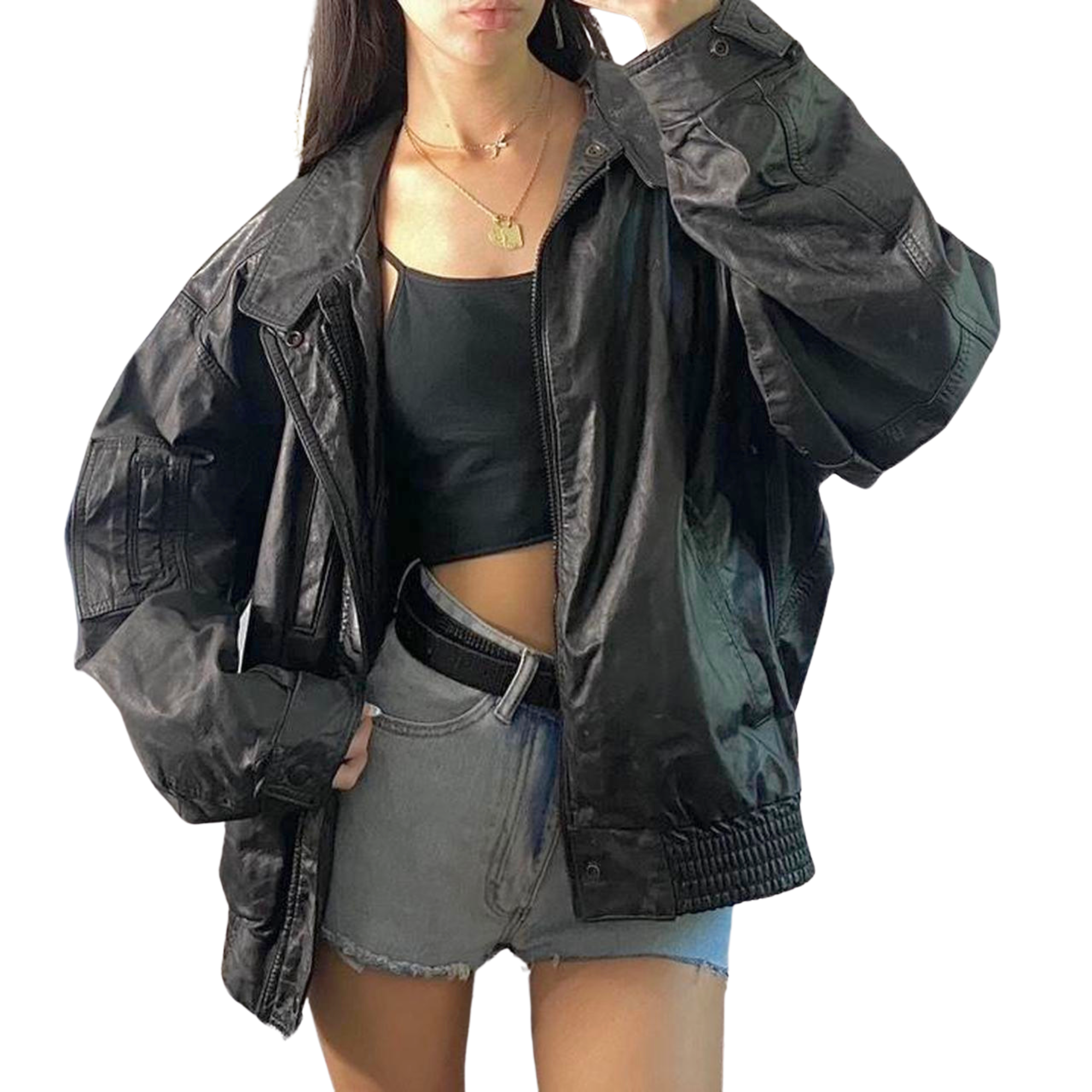 Oxy Leather Bomber