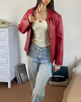 Red Claiborne Leather Jacket