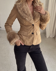 Lala Fur Trim Blazer