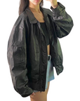 Oxy Leather Bomber