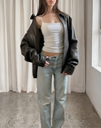 Niki Leather Bomber