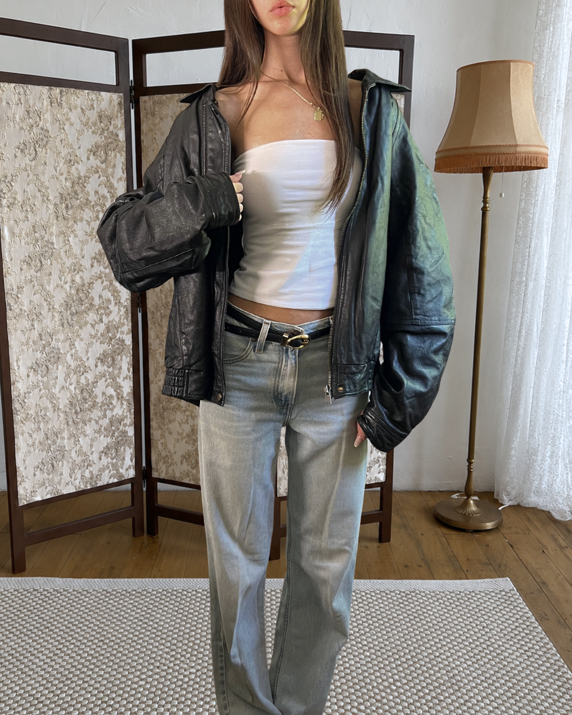 Micha Leather Bomber