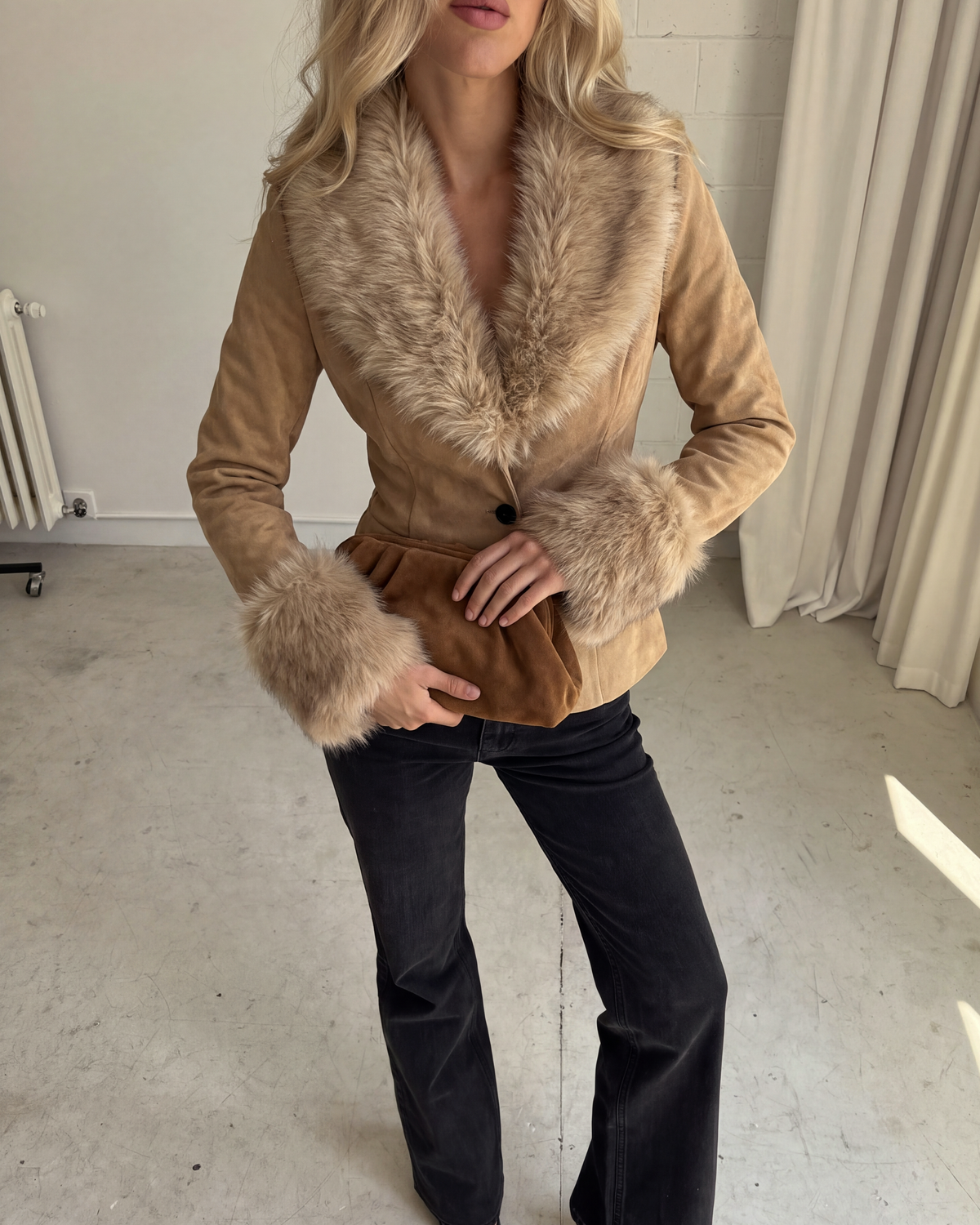 Lala Fur Trim Blazer