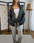 Carol Leather Bomber