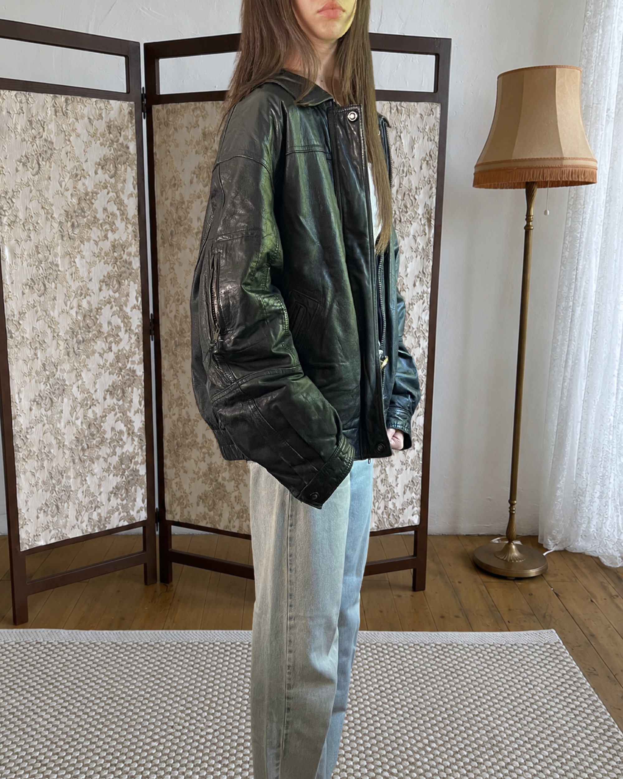 Carol Leather Bomber
