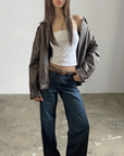 Eloise Leather Bomber