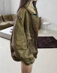 Sand Leather Bomber