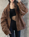 Cricketeer Vintage Leather Bomber