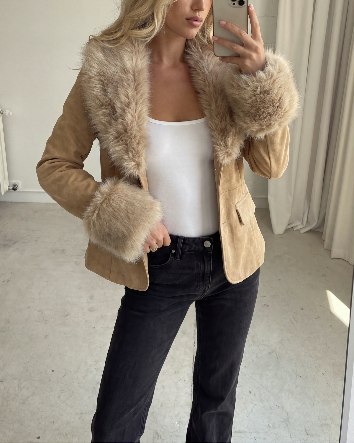 Lala Fur Trim Blazer