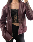 Plum Leather Jacket